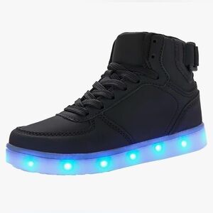 DIYJTS‎ Kids LED Light Up Shoes, Fashion High Tops USB Rechargeable Unisex